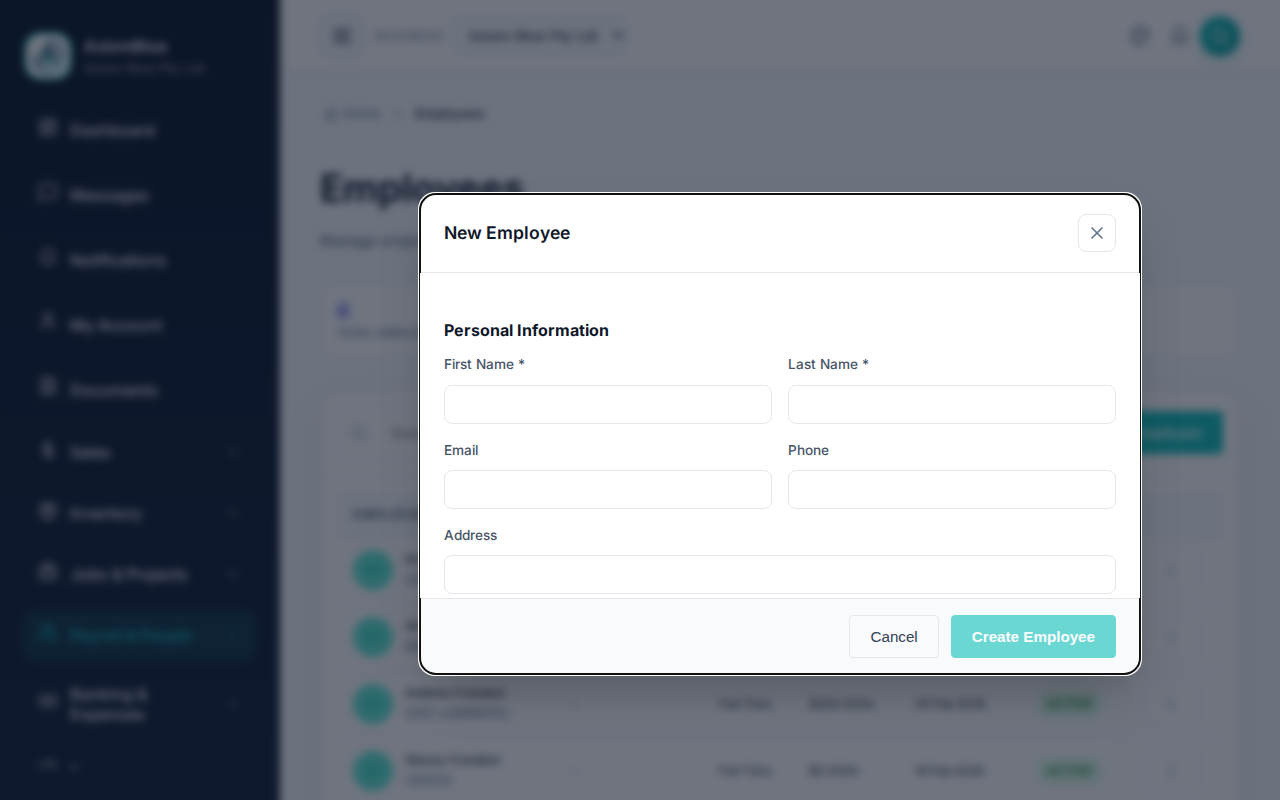 Create employee form