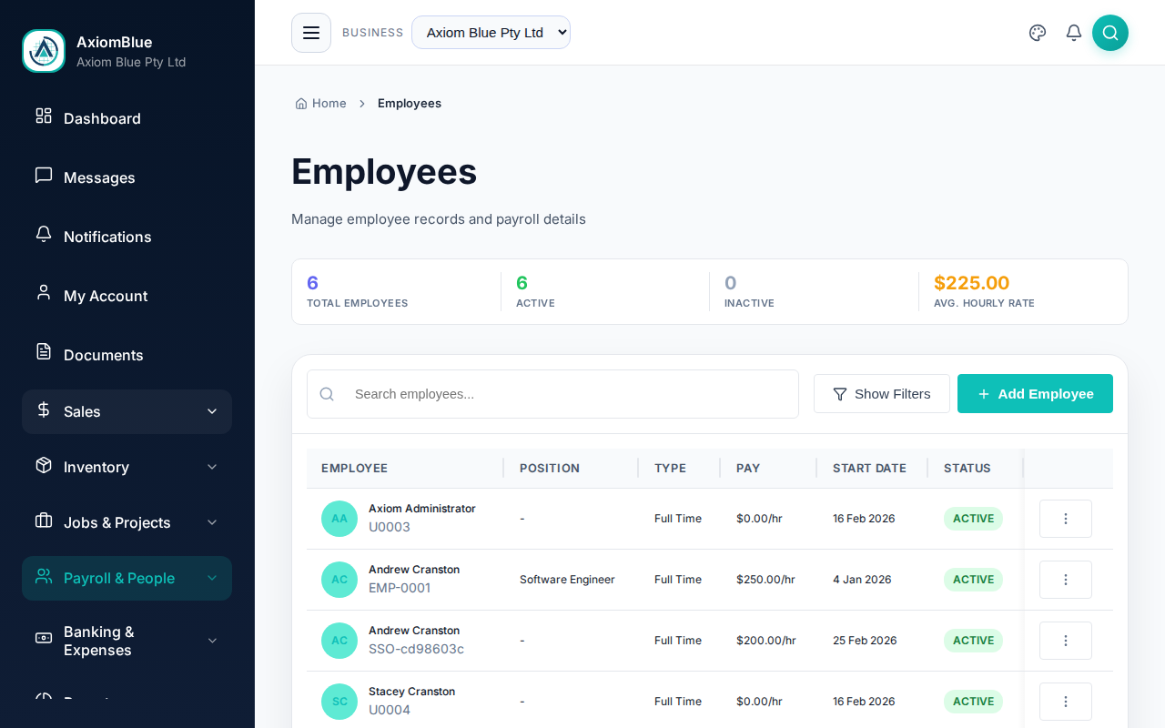 Employees list
