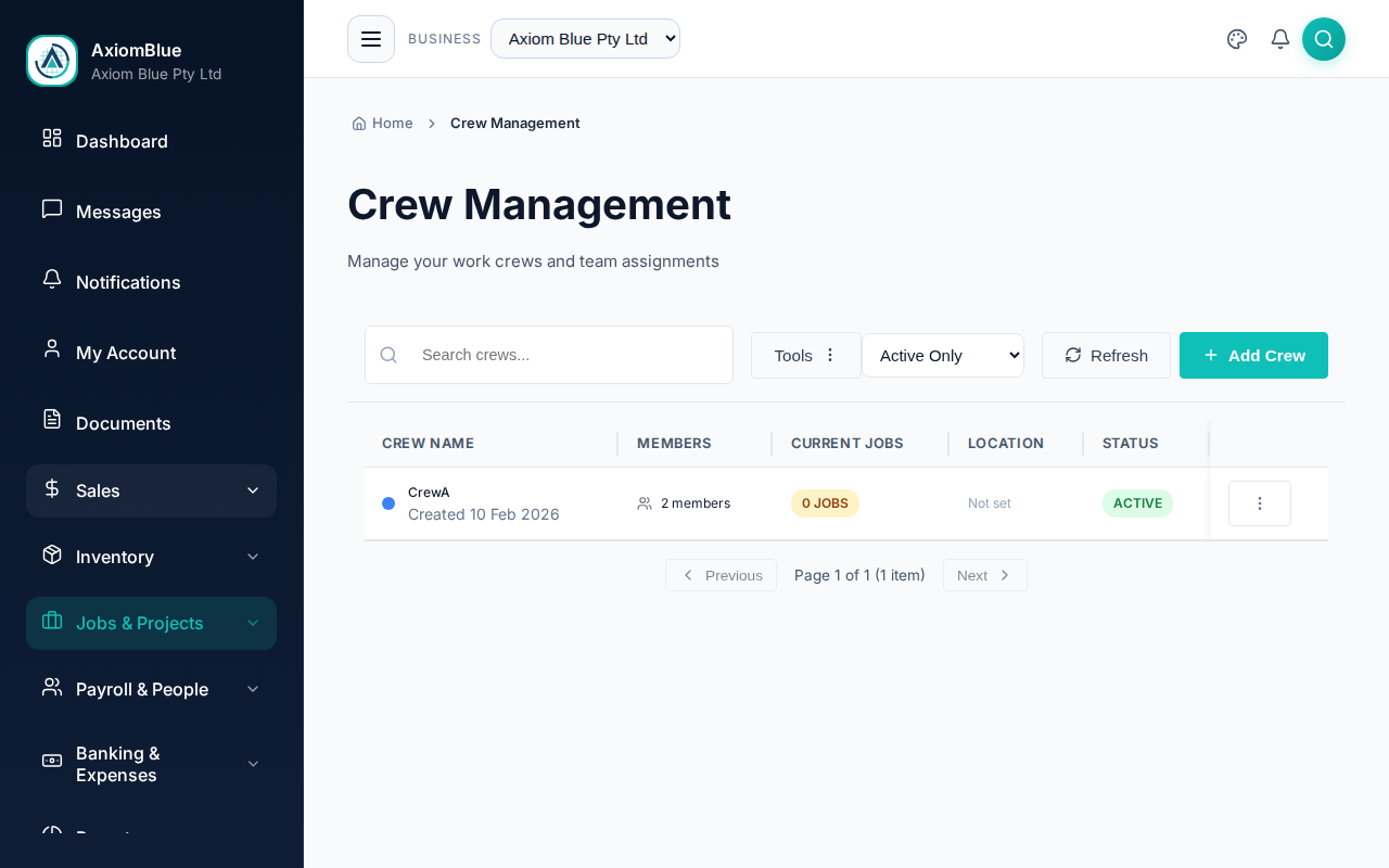 Crews list